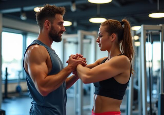 Entrenador personal en Valencia guiando a un cliente en IberFit Forge